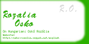 rozalia osko business card